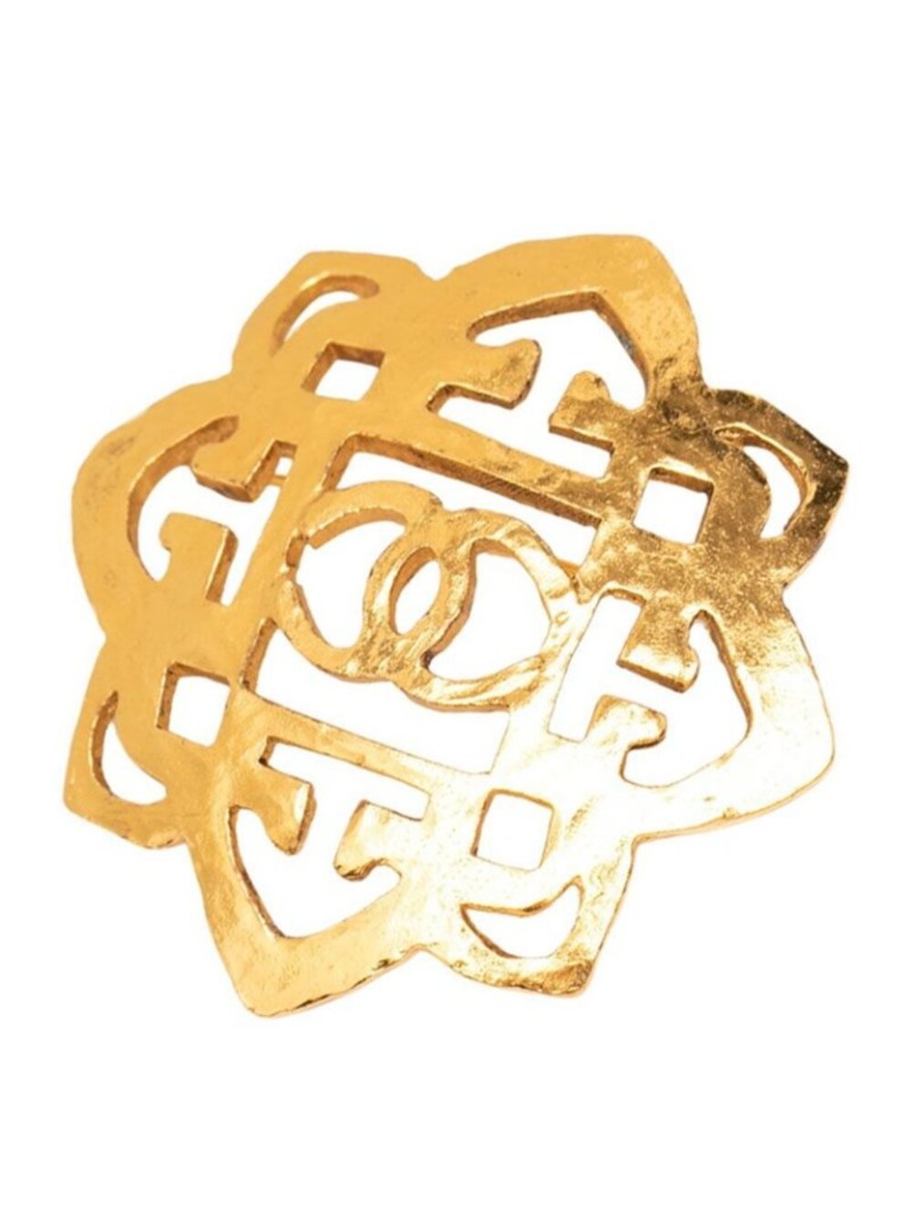 Chanel CC Logo Brooch Gold Plated